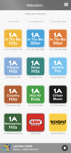 Android application 1A Webradio screenshort