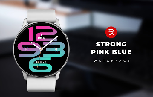 Strong Pink Blue Watch Face screenshot 0