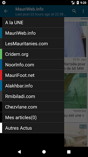 Android application Actu Mauritanie : Actualité screenshort