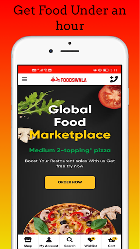 Android application Foods Wala: Food Marketpace screenshort