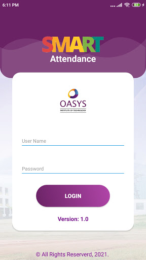 Attendance - OASYS College Screen 2