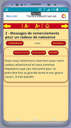 Messages de remerciements pour