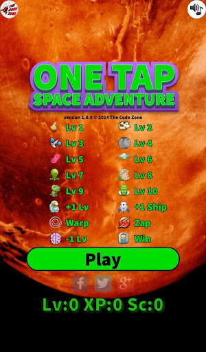 Android application One Tap Space Adventure screenshort
