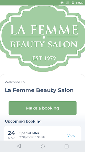 Android application La Femme Beauty Salon screenshort