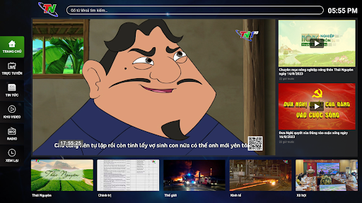 Android application TNTV cho TV thông minh screenshort