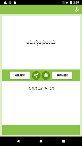 Hebrew-Burmese Translator Screen 2