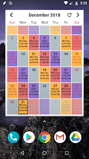 Shift Calendar Screenshot