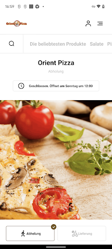 Android application Orient Pizza screenshort