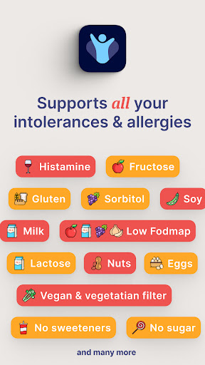 Android application InTolerApp: Histamine & FODMAP screenshort