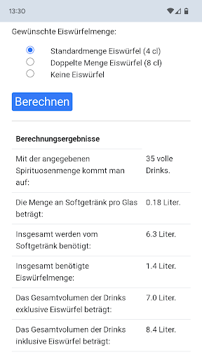 Drink-Rechner Screen 2