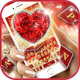 Golden Red Luxury Heart Keyboard Theme icon