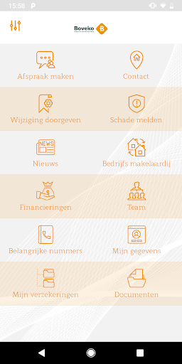 Android application Boveko Bedrijfsverzekeringen screenshort
