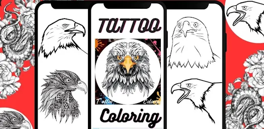 Tattoo Eagle Coloring Book