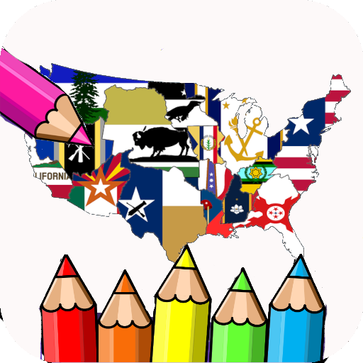 coloring flag of U.S. state logo