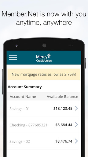 Android application Mercy Member.Net screenshort