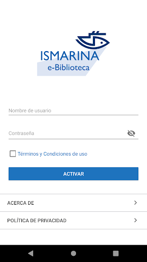 Android application ISMARINA e-Biblioteca screenshort