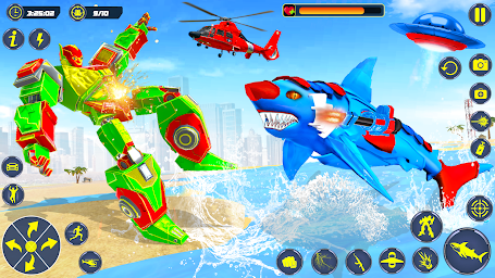 Shark Robot Car Transform Game