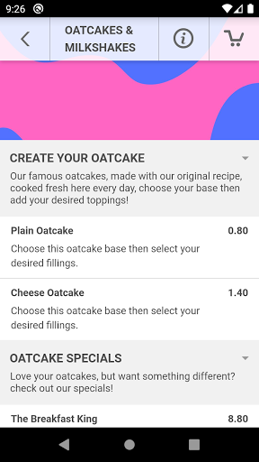 Oatcakes & Milkshakes Screen 3