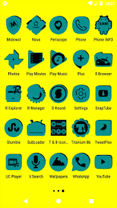 Teal and Black Icon Pack