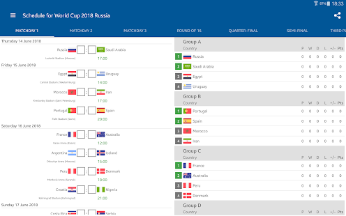 Schedule for World Cup 2018 Russia 1.0.2 APK screenshots 11