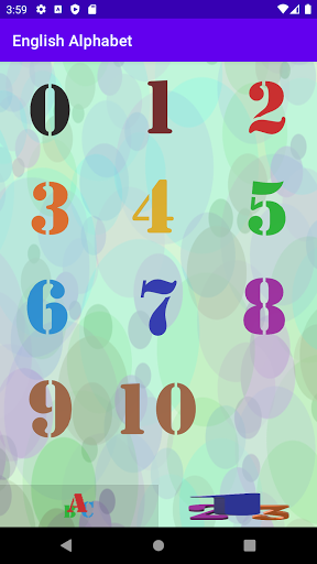 English alphabet and number Screen 2