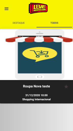 Android application Leve Ingresso screenshort