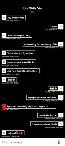 Die With Me :Low Battery Chat Screen 3