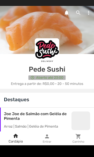 Android application Pede Sushi screenshort