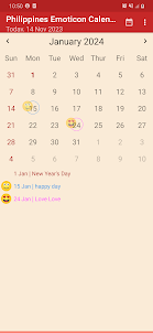 Philippines Emoticon Calendar