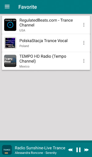 Radio trance music Screen 2