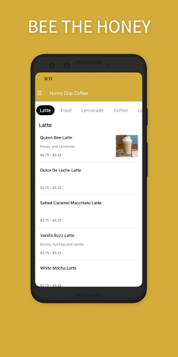 Android application Hunny Drip Coffee screenshort