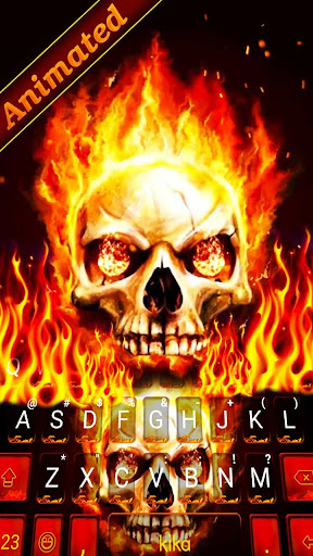 Android application Live Fire Skull Keyboard Theme screenshort
