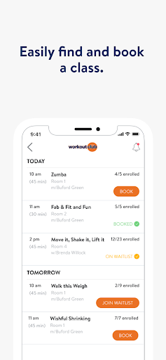 Screenshot of The Workout Club App