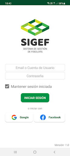 Android application SIGEF screenshort