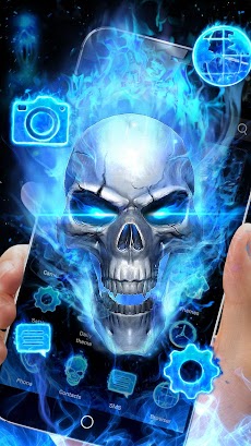 3dブルーファイヤースカルのテーマ Androidアプリ Applion