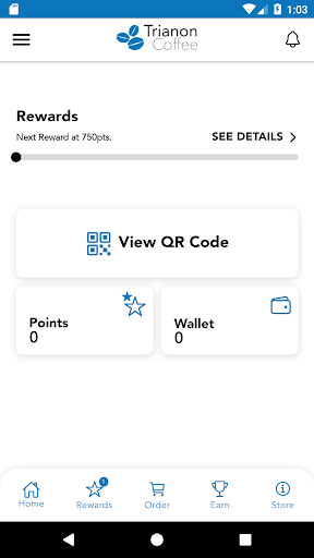 Trianon Coffee Rewards Screen 2