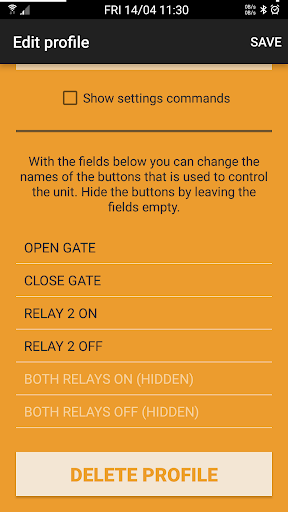GSMS Remote Control Screen 2