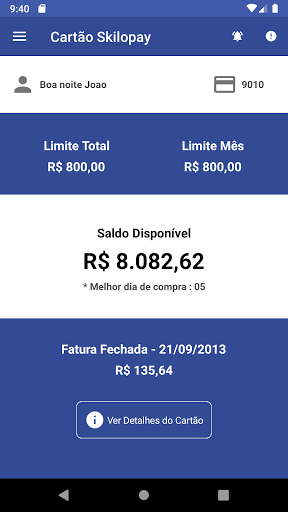 Cartão Skilopay Screen 3