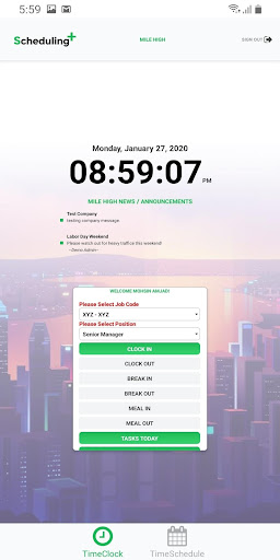 Scheduling+ Timeclock Screen 3