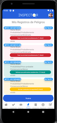 Inspector WG - APP Screen 2