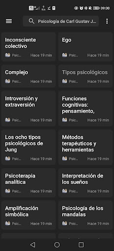 Android application Psicología de Carl Gustav Jung screenshort