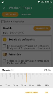 Gewichtsverlust Trainer Screenshot
