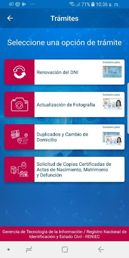 Android application DNI BioFacial screenshort