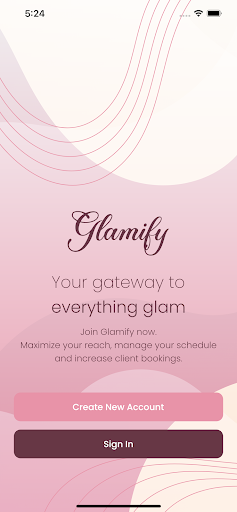 Android application Glamify BP screenshort