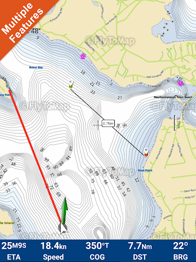 Screenshot of Lake Winnipesaukee GPS Charts