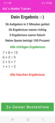 Abi´s Mathe Trainer Screen 3