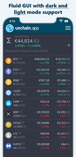 unchain.app - crypto portfolio Screen 2