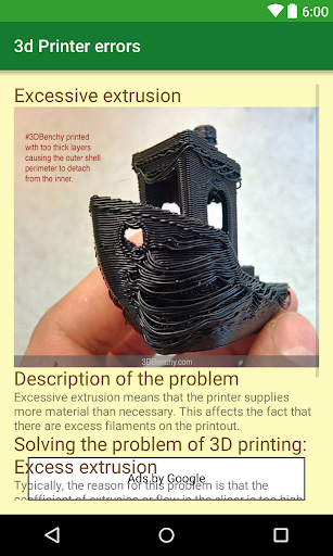 3D printer "printing errors" Screen 3