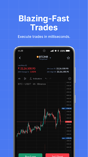 Pi42:Trade Bitcoin INR Futures Screen 3