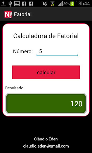 Calculadora Fatorial Screen 3